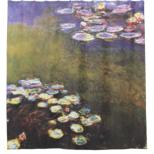 Claude Monet, Wasser-Lilien, auf Grünem und Lila Duschvorhang