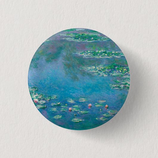 Claude Monet. Wasser Lilien. Französischer Impress Button (Vorderseite)