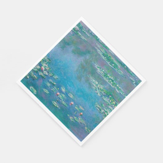 Claude Monet. Wasser Lilien. Französischer Impress Serviette (Ecke)