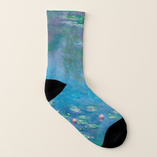 Claude Monet. Wasser Lilien. Französischer Impress Socken (Links - Innen)