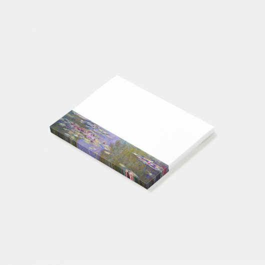 Claude Monet-Wasser-Lilien Post-it Klebezettel (angewinkelt)
