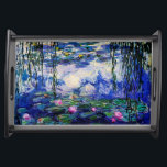 Claude Monet-Wasser-Lilien Serviertablett<br><div class="desc">Meisterwerk der feinen Kunst durch Claude Monet (1840 - 1926) seine populären Landschaftsmalerei Wasser-Lilien kennzeichnend basiert auf Intensität von Blauem,  von Grünem und von Lila. Sie stellt ein attraktives kleines Serviertablett für Fans von Claude Monet her.</div>