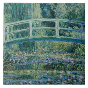 Claude Monet - Wasser-Lilien und japanische Brück Fliese
