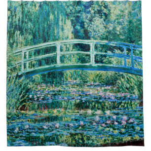 Claude Monet - Wasserläufer und Japanische Brück Duschvorhang