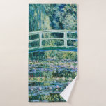 Claude Monet - Wasserläufer und Japanische Brücke Badehandtuch<br><div class="desc">Claude Monet - Wasserläufer und Japanische Brücke (1899)</div>