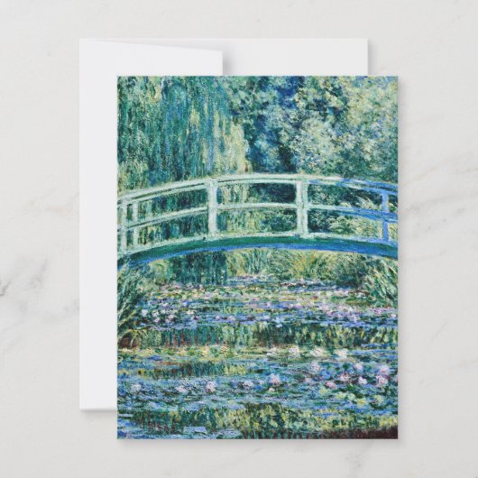 Claude Monet - Wasserläufer und Japanische Brücke Dankeskarte (Vorderseite)