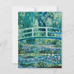 Claude Monet - Wasserläufer und Japanische Brücke Dankeskarte