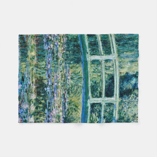 Claude Monet - Wasserläufer und Japanische Brücke Fleecedecke (Vorderseite (Horizontal))