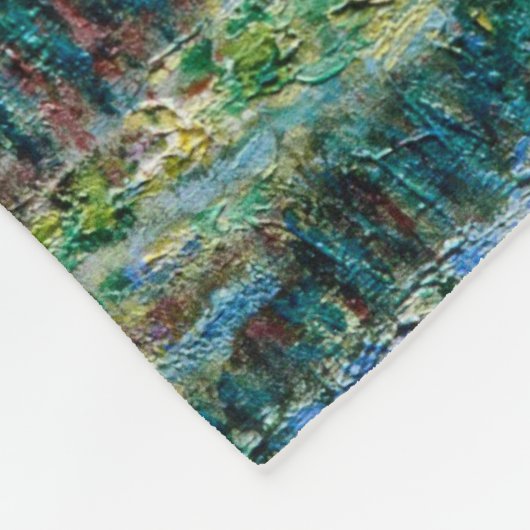 Claude Monet - Wasserläufer und Japanische Brücke Fleecedecke (Ecke)
