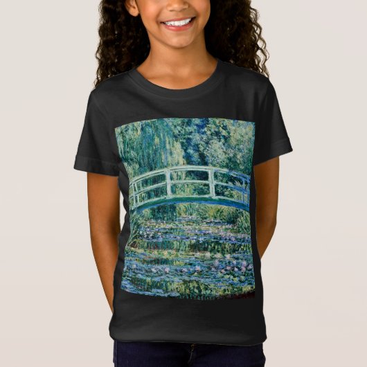 Claude Monet - Wasserläufer und Japanische Brücke T-Shirt (Vorderseite)
