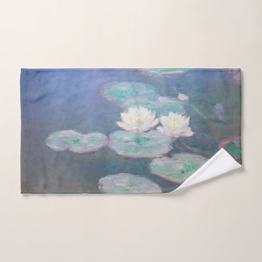 Claude Monet - Wasserlilien, Abend-Effekt Badhandtuch Set (Handtuch)