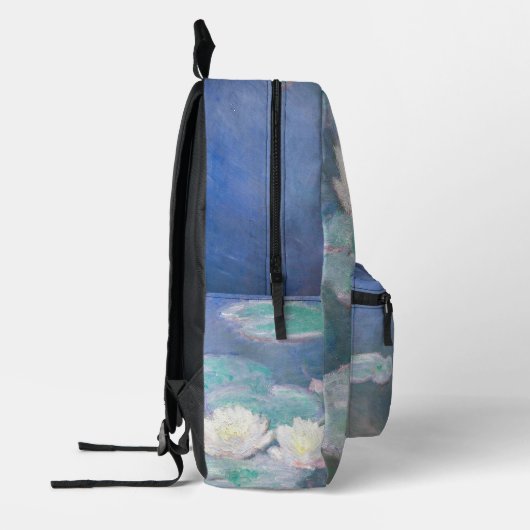 Claude Monet - Wasserlilien, Abend-Effekt Bedruckter Rucksack (Links)