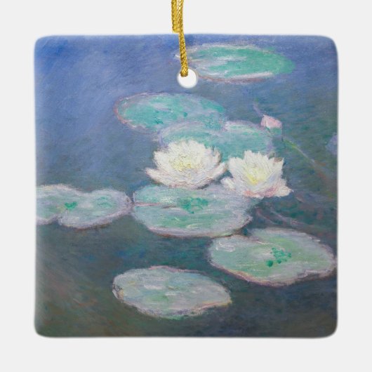 Claude Monet - Wasserlilien, Abend-Effekt Keramikornament (Vorderseite)