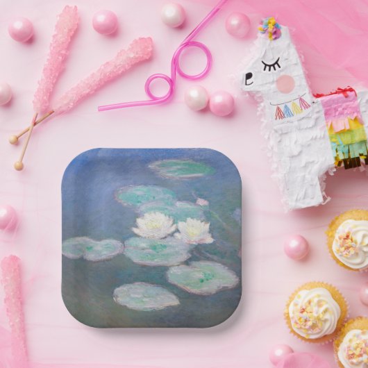 Claude Monet - Wasserlilien, Abend-Effekt Pappteller (Party)