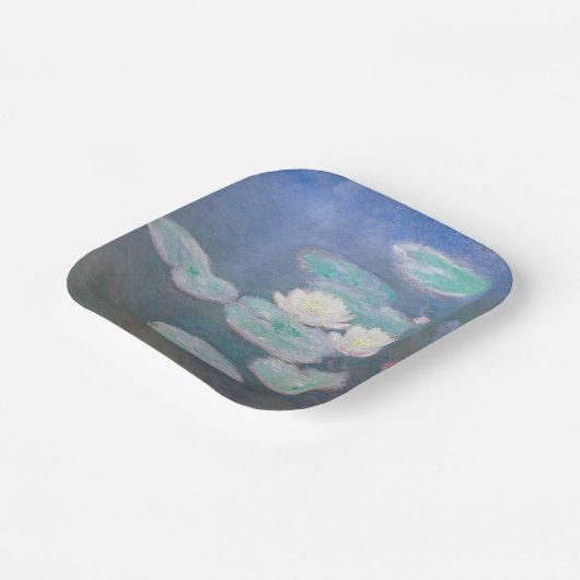 Claude Monet - Wasserlilien, Abend-Effekt Pappteller (Gewinkelt)