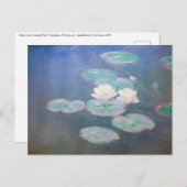 Claude Monet - Wasserlilien, Abend-Effekt Postkarte (Vorne/Hinten)