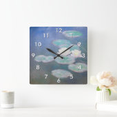 Claude Monet - Wasserlilien, Abend-Effekt Quadratische Wanduhr (Zuhause)
