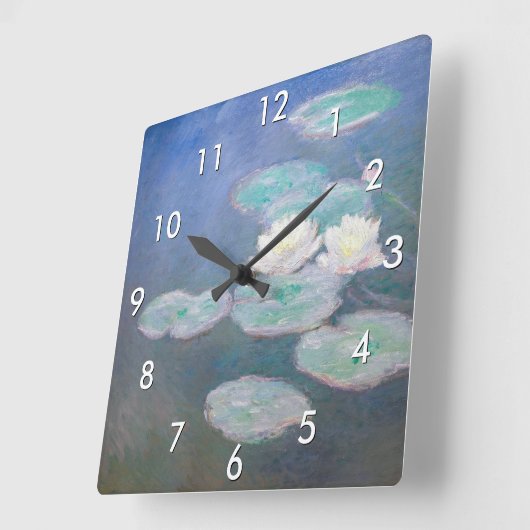 Claude Monet - Wasserlilien, Abend-Effekt Quadratische Wanduhr (Winkel)