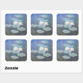 Claude Monet - Wasserlilien, Abend-Effekt Quadratischer Aufkleber (Blatt)