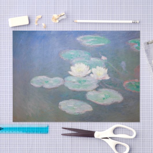 Claude Monet - Wasserlilien, Abend-Effekt Seidenpapier (Handwerk)