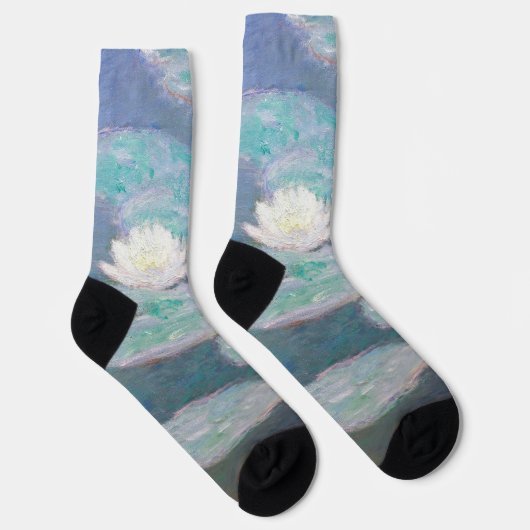 Claude Monet - Wasserlilien, Abend-Effekt Socken (Rechts)