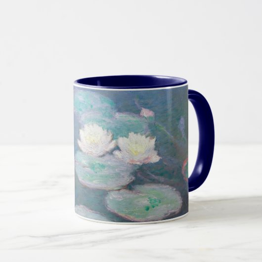 Claude Monet - Wasserlilien, Abend-Effekt Tasse (VorderseiteRechts)