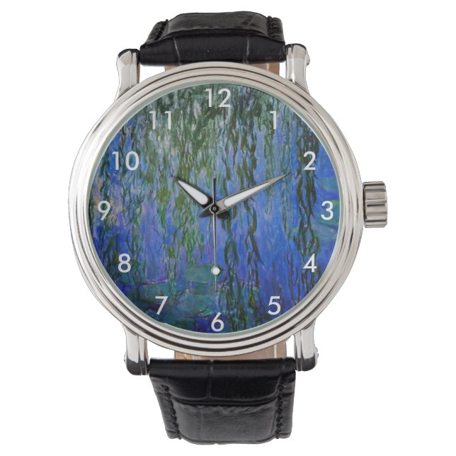 Claude Monet - Wasserlilien mit weinender Weide Armbanduhr (Vorderseite)