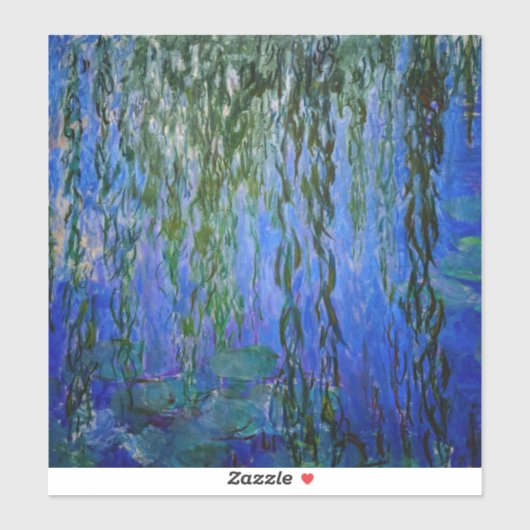Claude Monet - Wasserlilien mit weinender Weide Aufkleber (Blatt)