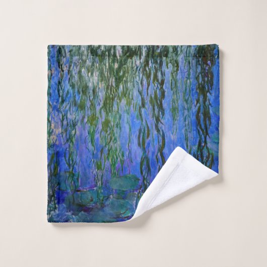 Claude Monet - Wasserlilien mit weinender Weide Badhandtuch Set (Waschlappen)