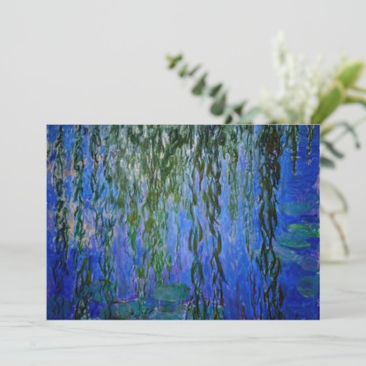 Claude Monet - Wasserlilien mit weinender Weide Dankeskarte (Stehend Vorderseite)