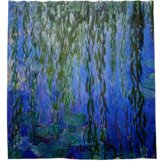 Claude Monet - Wasserlilien mit weinender Weide Duschvorhang (Vorderseite)