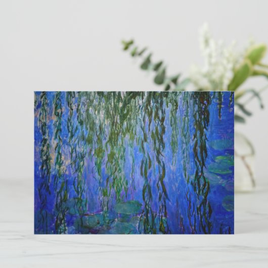 Claude Monet - Wasserlilien mit weinender Weide Einladung (Stehend Vorderseite)