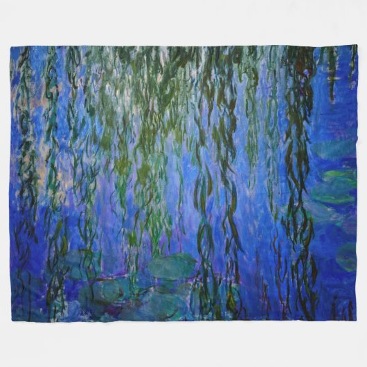 Claude Monet - Wasserlilien mit weinender Weide Fleecedecke (Vorderseite (Horizontal))