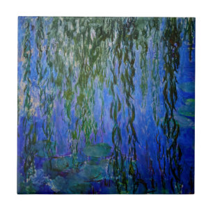 Claude Monet - Wasserlilien mit weinender Weide Fliese