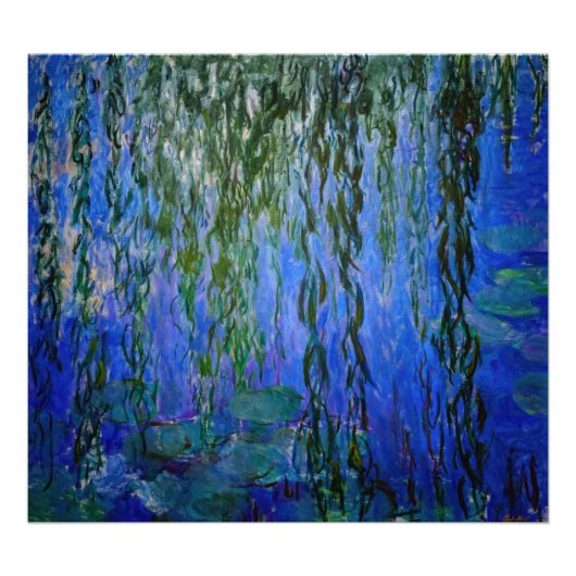 Claude Monet - Wasserlilien mit weinender Weide Fotodruck (Vorne)