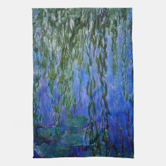 Claude Monet - Wasserlilien mit weinender Weide Geschirrtuch (Vertikal)