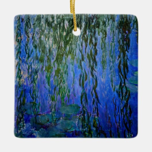 Claude Monet - Wasserlilien mit weinender Weide Keramikornament (Vorderseite)