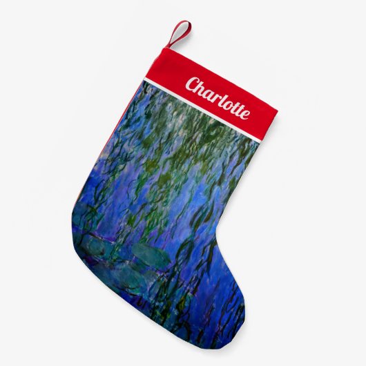 Claude Monet - Wasserlilien mit weinender Weide Kleiner Weihnachtsstrumpf (Vorderansicht (hängend))