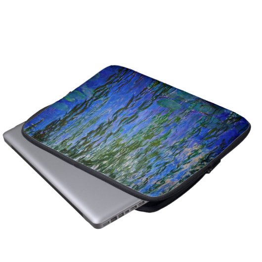 Claude Monet - Wasserlilien mit weinender Weide Laptopschutzhülle (Vorne Knopf)