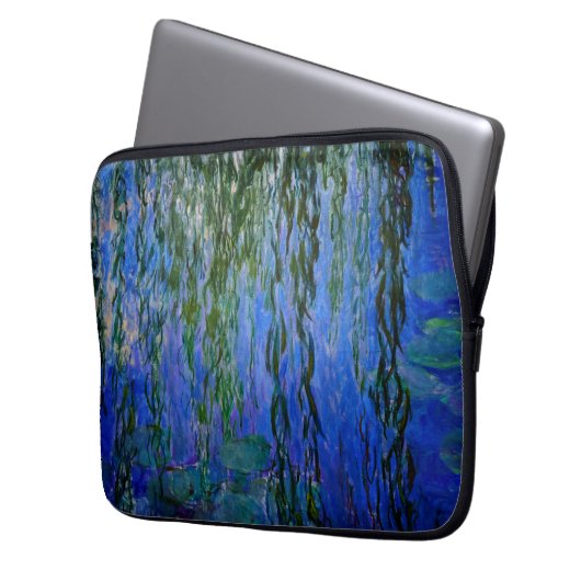 Claude Monet - Wasserlilien mit weinender Weide Laptopschutzhülle (Vorderseite Links)