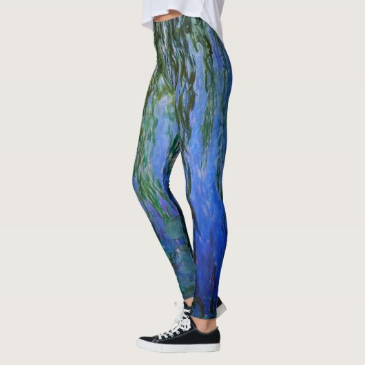 Claude Monet - Wasserlilien mit weinender Weide Leggings (Links)