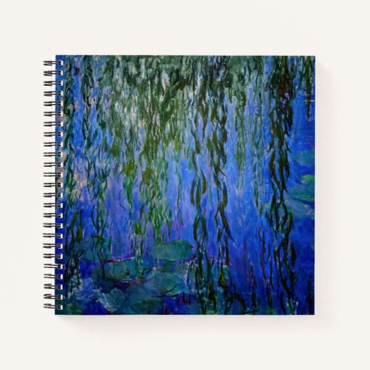 Claude Monet - Wasserlilien mit weinender Weide Notizblock (Vorderseite)