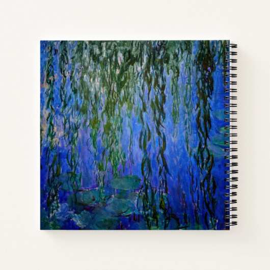 Claude Monet - Wasserlilien mit weinender Weide Notizblock (Rückseite)