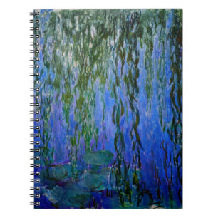 Claude Monet - Wasserlilien mit weinender Weide Notizblock