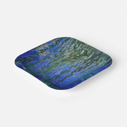 Claude Monet - Wasserlilien mit weinender Weide Pappteller (Gewinkelt)