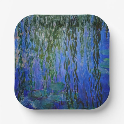 Claude Monet - Wasserlilien mit weinender Weide Pappteller (Vorderseite)
