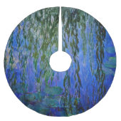 Claude Monet - Wasserlilien mit weinender Weide Polyester Weihnachtsbaumdecke (Vorderseite)