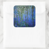 Claude Monet - Wasserlilien mit weinender Weide Quadratischer Aufkleber (Tasche)