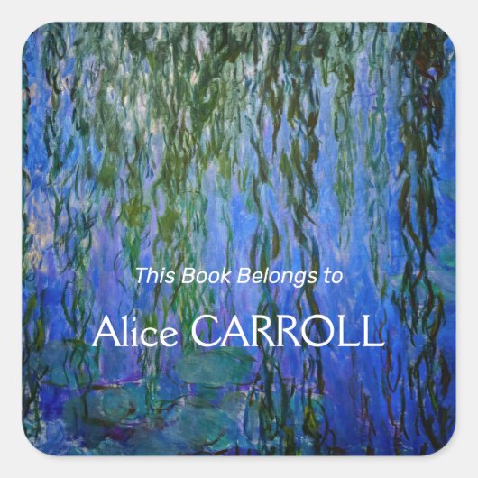 Claude Monet - Wasserlilien mit weinender Weide Quadratischer Aufkleber (Vorderseite)