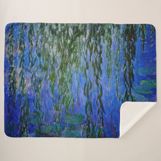 Claude Monet - Wasserlilien mit weinender Weide Sherpadecke (Vorderseite (Horizontal))